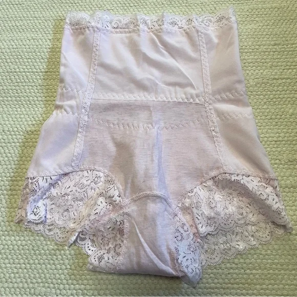 NWOT Pink Hi-Waist Shapewear Tummy Control Lace Brief Underwear Size S - Picture 4 of 8